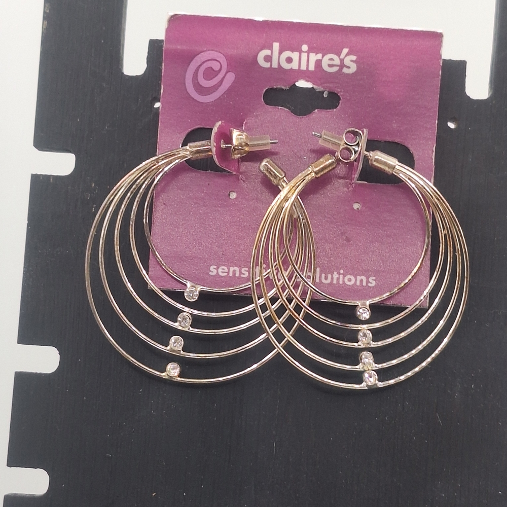 Claire's Silvertone Hoop Earrings